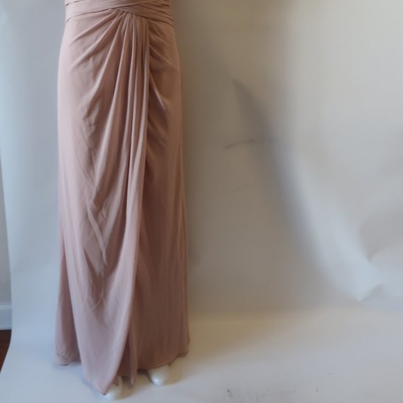 NWT WOMENS WATTERS & WATTERS BLUSH PINK PLEATED SLEEVELESS GOWN 10 * - Picture 10 of 14